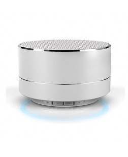 Mini haut parleur Bluetooth avec lumière DEL intégrée Argent * PRODUIT NEUF * BEGOLD ( BG-SPK01 )