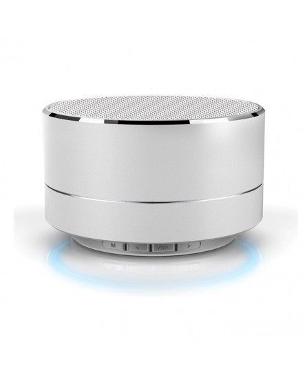 Mini haut parleur Bluetooth avec lumière DEL intégrée Argent * PRODUIT NEUF * BEGOLD ( BG-SPK01 )