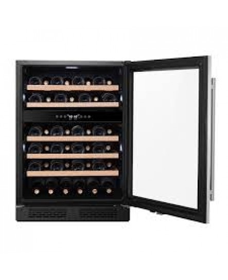 Refroidisseur &agrave; Vin &agrave; 2 Zones &agrave; Capacit&eacute; de 46 Bouteilles en Acier Inoxydable Brunetti ( CBWC462SS )