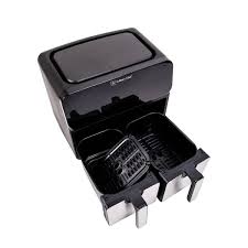 Friteuse &agrave; Air Chaud Num&eacute;rique &agrave; 2 Zones de 9.5 Pintes Noir & Stainless Culinary Chef ( CCAF904 )