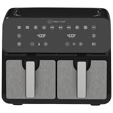 Friteuse &agrave; Air Chaud Num&eacute;rique &agrave; 2 Zones de 9.5 Pintes Noir & Stainless Culinary Chef ( CCAF904 )