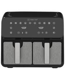 Friteuse à Air Chaud Numérique à 2 Zones de 9.5 Pintes Noir & Stainless Culinary Chef ( CCAF904 )