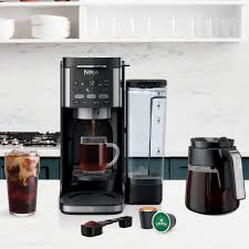 Machine &agrave; Caf&eacute; Programmable avec Carafe en Verre de 12 tasses DualBrew Pro Grounds & Pods Noir Ninja ( CFP105CCO )