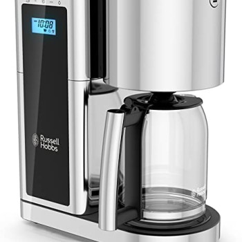 Cafeti&egrave;re Programmable &agrave; Capacit&eacute; de 8 Tasses avec Syst&egrave;me d'Auto-Nettoyage Chom&eacute; *PRODUIT NEUF* Russell Hobbs ( CM8100BKRC )