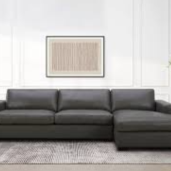 Sectionnel 2 Pi&egrave;ces en Cuir Plene Fleur &agrave; Pr&eacute;sentation Droite *PRODUIT NEUF* Aiden & Ivy ( 1782878 )