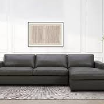 Sectionnel 2 Pi&egrave;ces en Cuir Plene Fleur &agrave; Pr&eacute;sentation Droite *PRODUIT NEUF* Aiden & Ivy ( 1782878 )