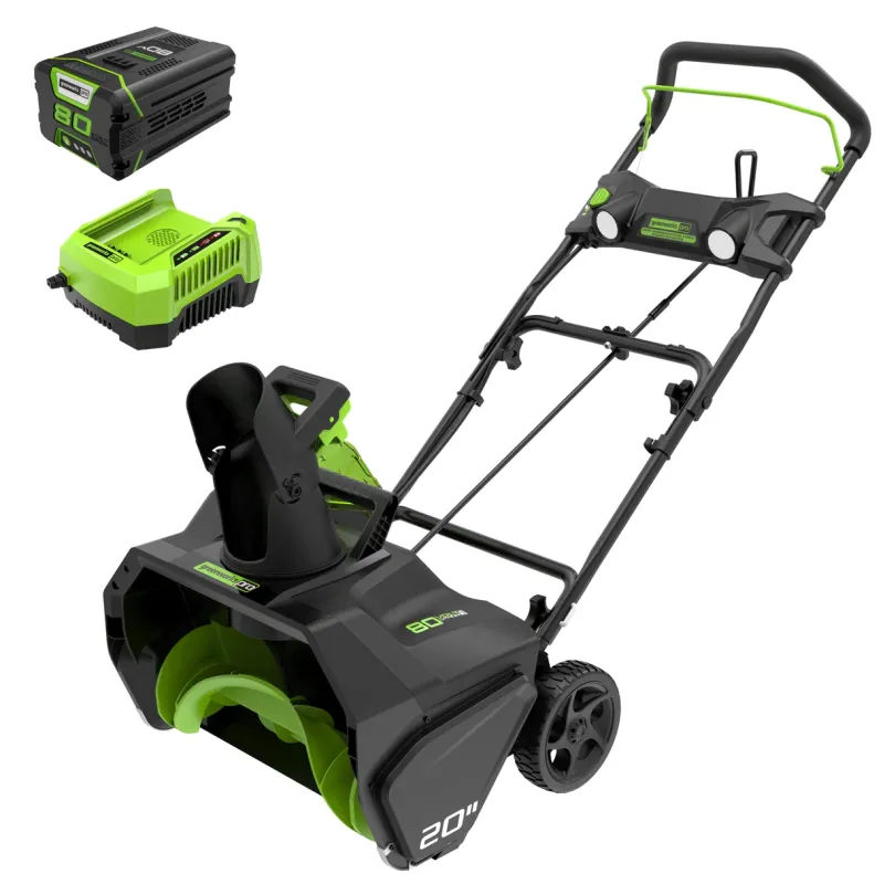 Souffleuse &agrave; Neige Sans Balais 80V / 20" Batterie 2,0 Ah et Chargeur Inclus *PRODUIT NEUF* Greenworks ( DKPGSRA020B1 )