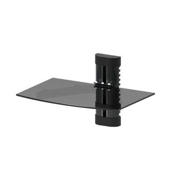 &Eacute;tag&egrave;re murale en verre tremp&eacute; / 1 Tablette Noir ( DVD-291 )