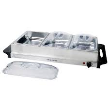 Service de buffets / R&eacute;chaud de Nourriture &agrave; 3 Contenants en Acier Inoxydable avec Plateau Chauffant Frigidaire ( EBFM315 )