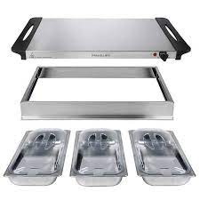 Service de buffets / R&eacute;chaud de Nourriture &agrave; 3 Contenants en Acier Inoxydable avec Plateau Chauffant Frigidaire ( EBFM315 )