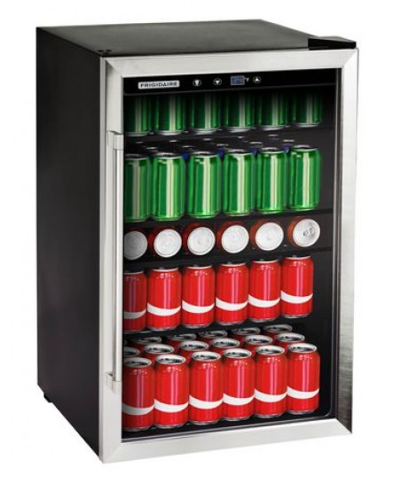 Réfrigérateur de bar autonome de 4,4 pi³ / 126 can. Noir & Acier Inoxydable Frigidaire ( EFMIS155 )
