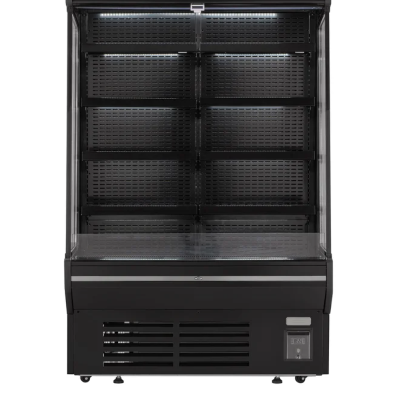 Vitrine R&eacute;frig&eacute;r&eacute;e Commerciale Ouverte de 3.3 pi&sup3; avec Rideau d'Air Frontal en Noir Frigidaire ( FCFDC1550 )