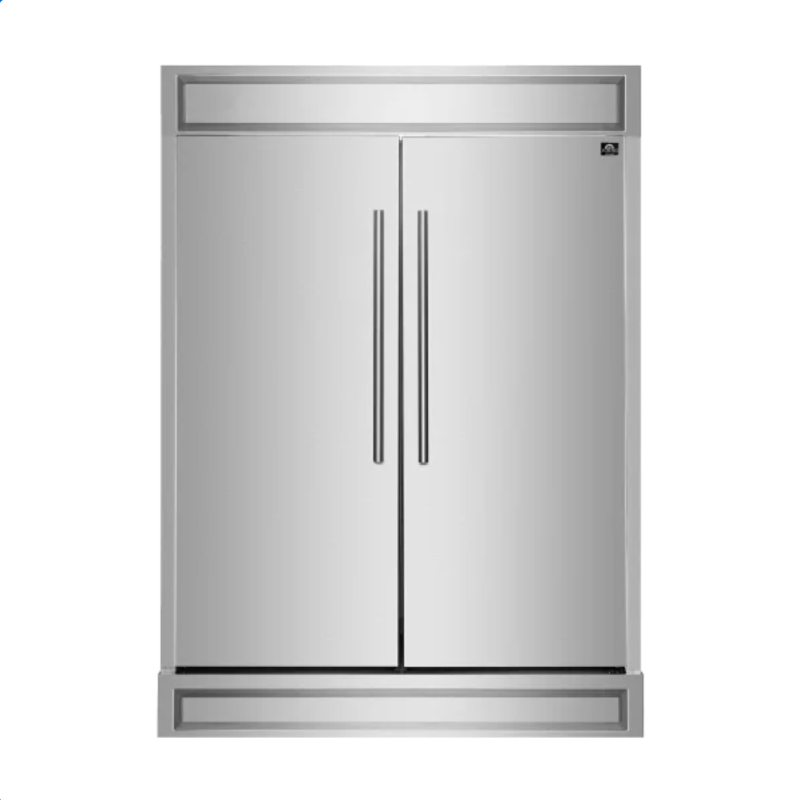 Ensemble R&eacute;frig&eacute;rateur et Cong&eacute;lateur Convertibles C&ocirc;te &agrave; C&ocirc;te 60" / 27,2 pi&sup3; + Kit de Garniture D&eacute;corative en Acier Inoxydable Forno ( FFFFD1722-60S )