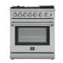 Cuisinière au Gaz Biénergie Autoportante de 30" / 4,32 pi³ en Acier Inoxydable Forno Lazio ( FFSGS6196-30 )