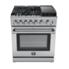 Cuisinière au Gaz Biénergie Autoportante de 30" / 4,32 pi³ en Acier Inoxydable Forno Lazio ( FFSGS6196-30 )