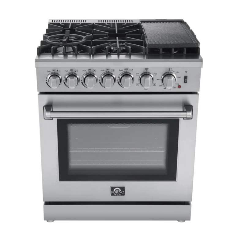 Cuisinière au Gaz Biénergie Autoportante de 30" / 4,32 pi³ en Acier Inoxydable Forno Lazio ( FFSGS6196-30 )