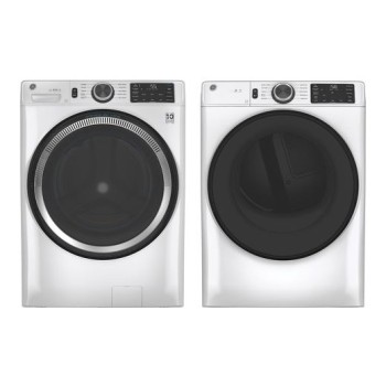 Ensemble Laveuse &Agrave; Chargement Frontal De 5.5 Pi&sup3; + S&eacute;cheuse Frontal De 7.8 Pi&sup3; Blanche GE ( GFW550SMNWW / GFD55ESMNWW )