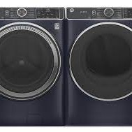 Ensemble Laveuse &Agrave; Vapeur &Agrave; Chargement Frontal De 5.5 Pi&sup3; + S&eacute;cheuse &Eacute;lectrique &Agrave; Vapeur De 7.8 Pi&sup3; Bleu Saphir De GE ( GFW850SPNRS / GFD85ESMNRS )