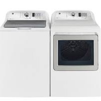 Ensemble Laveuse &Agrave; Chargement Vertical De 5.3 Pi&sup3; Et S&eacute;cheuse De 7.4 Pi&sup3; Blanc GE ( GTW680BMRWS / GTD65EBMRWS )