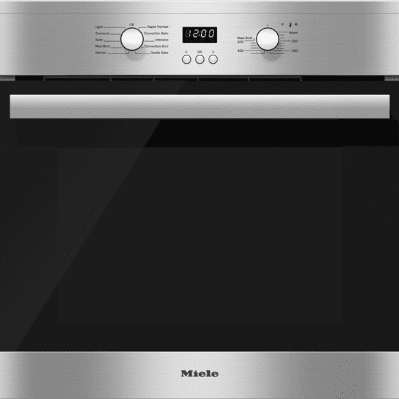 Four mural &agrave; convection 24 po EasyControl noir et acier inoxydable de Miele ( H2261B )