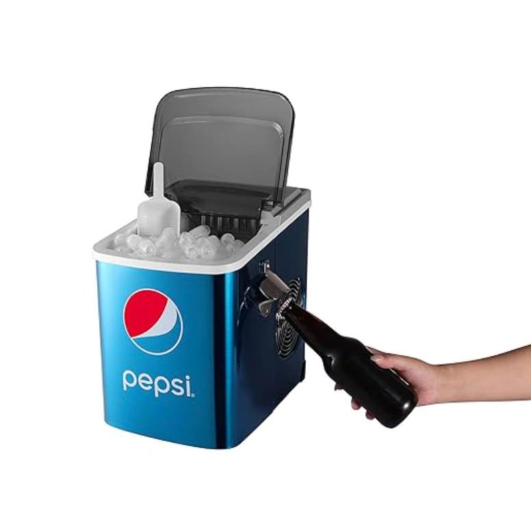 Machine &agrave; Gla&ccedil;ons PEPSI &agrave; Capacit&eacute; de 26 lbs avec Ouvre-Bouteilles Int&eacute;gr&eacute; Bleu *PRODUIT NEUF* Curtis ( ICE147PEP )