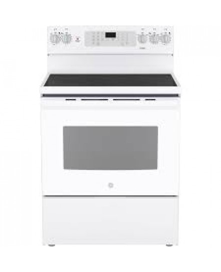Cuisinière à Convection Électrique de 5.0 pi³ Autonettoyante en Blanc GE ( JCB840DVWW )