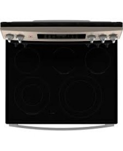 Cuisinière de 5.0 pi³ / 30" à Convection Européenne Véritable et Friture à Air Ardoise GE ( JCB840ETES )