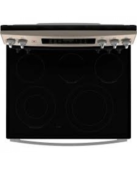 Cuisinière de 5.0 pi³ / 30" à Convection Européenne Véritable et Friture à Air Ardoise GE ( JCB840ETES )