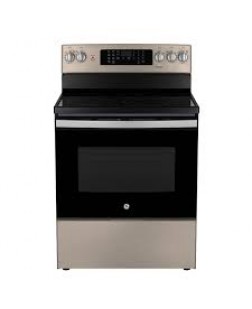 Cuisinière de 5.0 pi³ / 30" à Convection Européenne Véritable et Friture à Air Ardoise GE ( JCB840ETES )