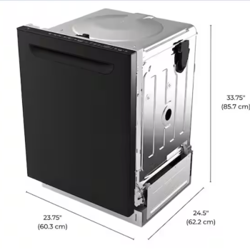 Lave-Vaisselle Encastrable de 24" Ultra Silencieux 49dBA en Noir Kenmore ( KKDW2RPH-49B )