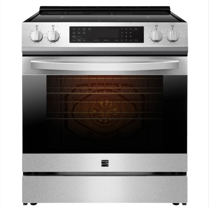 Cuisini&egrave;re &Eacute;lectrique &agrave; Induction et Convection V&eacute;ritable de 30" / 5 pi&sup3; avec Friteuse &agrave; Air en Acier Inoxydable Kenmore ( KKIRV2-5.0CAF-SS )