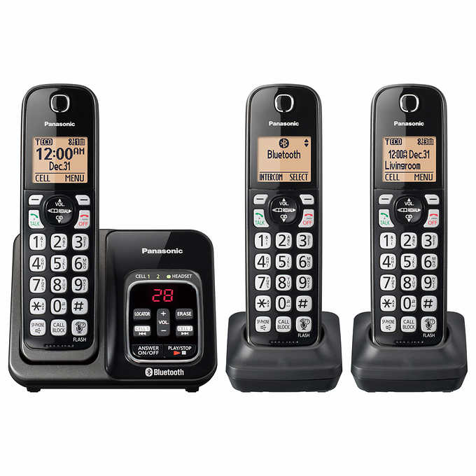 T&eacute;l&eacute;phone sans fil &agrave; 3 combin&eacute;s DECT 6.0 Bluetooth Panasonic ( KX-TG273C )