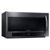 Four à micro-ondes à hotte intégrée de 2,1 pi³ avec technologie Smart Multi Sensor en Acier inoxidable Noir Samsung ( ME21H706MQG )