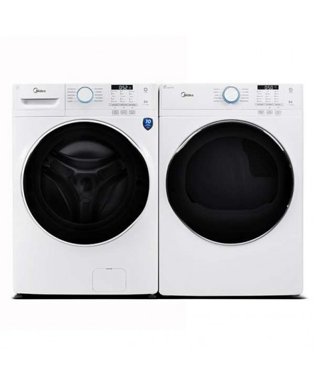 Ensemble Laveuse De 5.2 Pi³ + Sécheuse Électrique De 8.0 Pi³ Frontal Blanche Midea ( MLH52N5AWW / MLE52N5AWW )