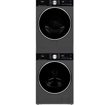 Ensemble Compacte Laveuse De 3.1 Pi&sup3; + S&eacute;cheuse &Eacute;lectrique &Agrave; Pompe &Agrave; Chaleur De 4.4 Pi&sup3; Frontal Gris M&eacute;tallique Midea ( MLHW31S2BBG / MLHE31S2BBG )