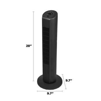 Ventilateur Tour de 28" &agrave; 3 Vitesses &agrave; Oscillation Noir Mainstays ( MSWMT24MBV )