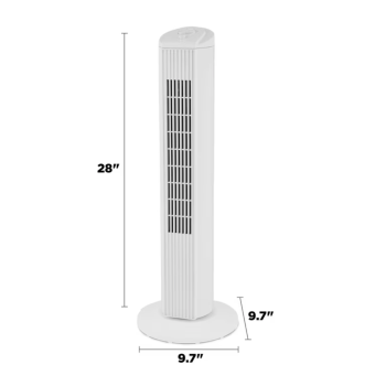 Ventilateur Tour de 28" &agrave; 3 Vitesses &agrave; Oscillation Blanc Mainstays ( MSWMT24MWV )