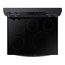 Cuisini&egrave;re &Eacute;lectrique Wi-Fi de 6,3 pi&sup3; &agrave; Convection FlexDuo Air Fry en Acier Inoxydable Noir Samsung ( NE63A6751SG )