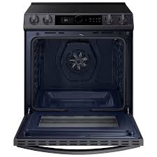 Cuisini&egrave;re &eacute;lectrique encastrable de 6,3 pi&sup3; / 30 po &agrave; Convection V&eacute;ritable et Friture &agrave; air en Acier Inoxydable Noir Samsung ( NE63T8711SG )