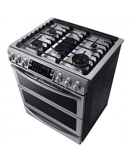 Cuisinière au gaz de 5,8 pi³ avec technologie biénergie en acier inoxidable " Collection Chef " Samsung ( NY58J9850WS )
