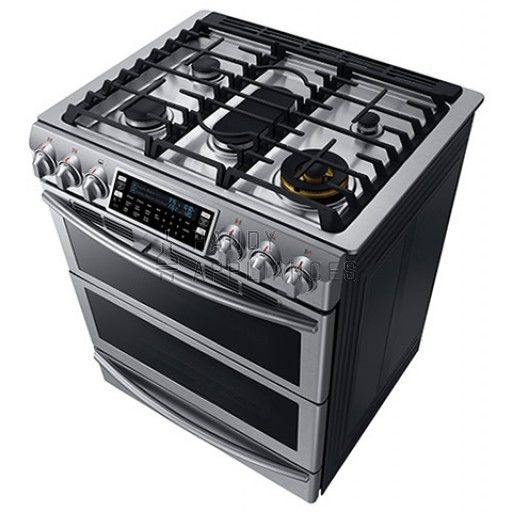 Cuisini&egrave;re au gaz de 5,8 pi&sup3; avec technologie bi&eacute;nergie en acier inoxidable " Collection Chef " Samsung ( NY58J9850WS )