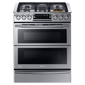 Cuisini&egrave;re au gaz de 5,8 pi&sup3; avec technologie bi&eacute;nergie en acier inoxidable " Collection Chef " Samsung ( NY58J9850WS )