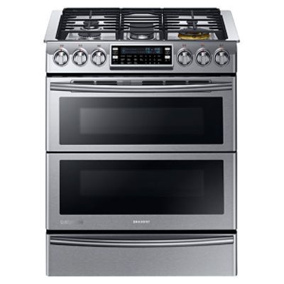 Cuisini&egrave;re au gaz de 5,8 pi&sup3; avec technologie bi&eacute;nergie en acier inoxidable " Collection Chef " Samsung ( NY58J9850WS )
