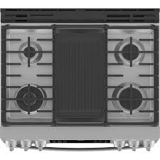 Cuisinière au Gaz Encastrée de 30" / 5,7 pi³ avec Four à Convection Véritable et Air Fry en Acier Inoxydable GE PROFILE ( PC2S930YPFS )