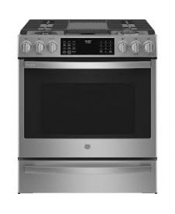 Cuisinière au Gaz Encastrée de 30" / 5,7 pi³ avec Four à Convection Véritable et Air Fry en Acier Inoxydable GE PROFILE ( PC2S930YPFS )