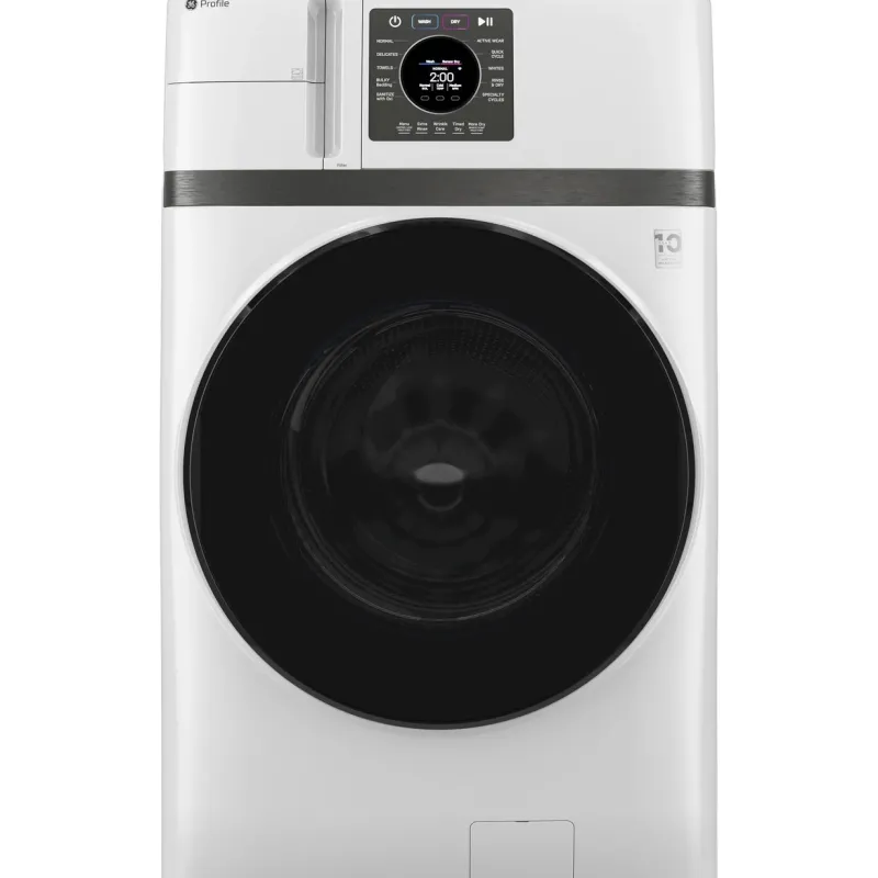 Duo Laveuse-S&eacute;cheuse de 5,3 pi&sup3; / 28" avec Technologie de Pompe &agrave; Chaleur Sans Conduite Blanc GE ( PFQ83HSLWWW )