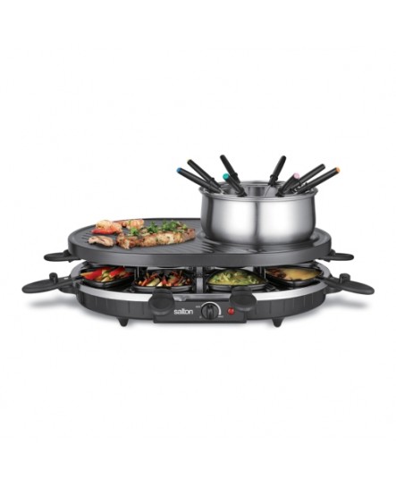 Ensemble de Service à Fondue et Gril à Raclette avec les Accessoires Noir Salton *PRODUIT NEUF* ( PG2083 )