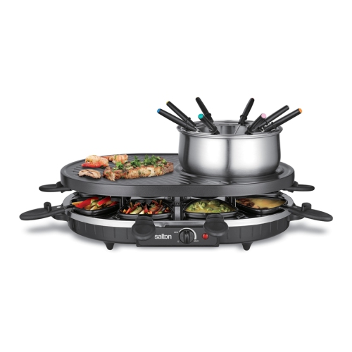 Ensemble de Service &agrave; Fondue et Gril &agrave; Raclette avec les Accessoires Noir Salton *PRODUIT NEUF* ( PG2083 )