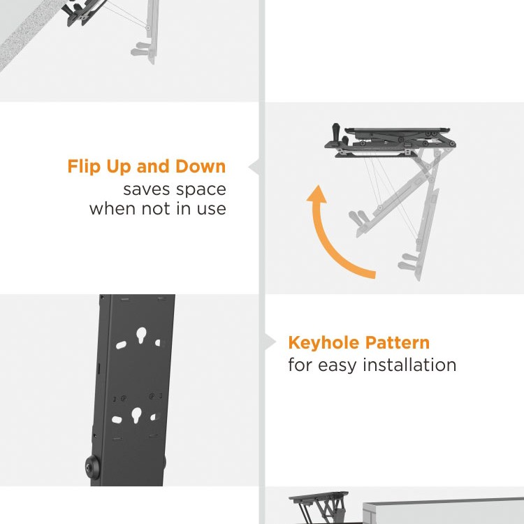 Support de plafond rabattable motoris&eacute; pour la plupart des t&eacute;l&eacute;viseurs de 32" &agrave; 70" DJ Style ( PLB-M0546 )