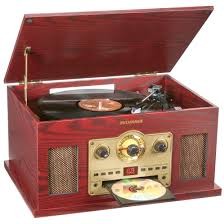 Tourne-Disque 6 en 1 &agrave; Finition de Bois Nostalgia de Sylvania ( PRCD838BT )